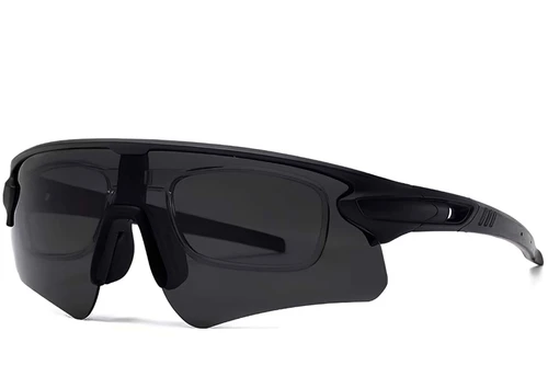 Aviator Black Plastic Polarized Sunglasses #BS2426-0026