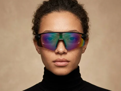 Gafas de sol polarizadas de plástico negro estilo aviador # BS2426-0028