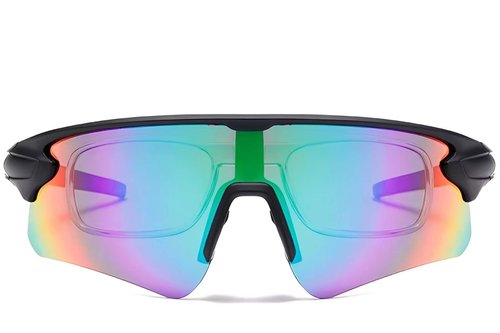 Aviator Black Plastic Polarized Sunglasses #BS2426-0028