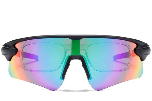 Aviator Black Plastic Polarized Sunglasses #BS2426-0028