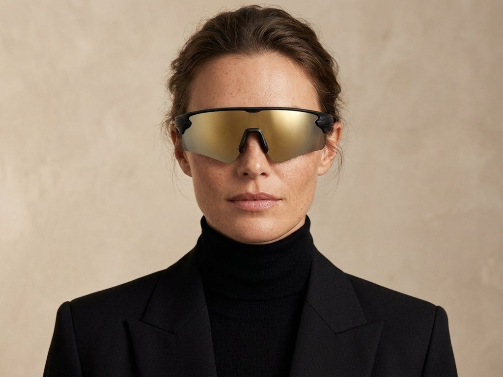 Polarisierte Pilotensonnenbrille aus schwarzem Kunststoff #BS2426-0030