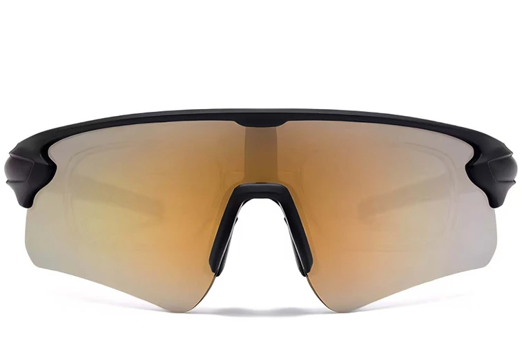 Polarisierte Pilotensonnenbrille aus schwarzem Kunststoff #BS2426-0030