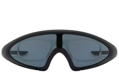 Semi-rimless Black Plastic Sunglasses #BS2426-0031