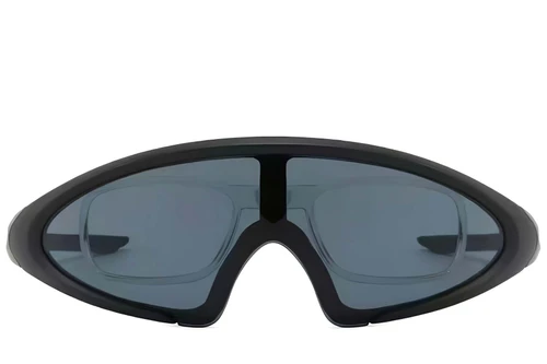 Semi-rimless Black Plastic Sunglasses #BS2426-0031