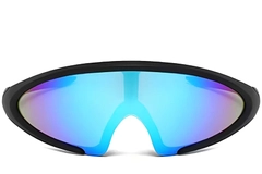 Semi-rimless Black Plastic Sunglasses #BS2426-0032