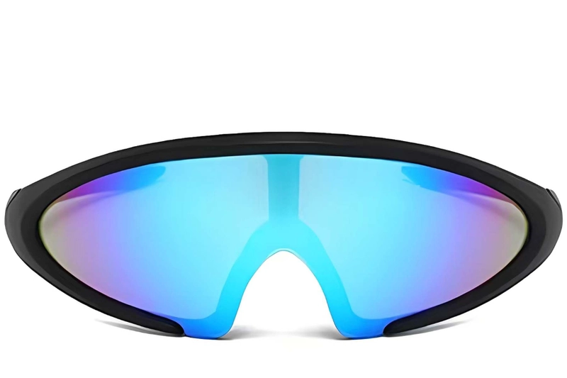 Semi-rimless Black Plastic Sunglasses #BS2426-0032