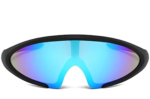 Semi-rimless Black Plastic Sunglasses #BS2426-0032