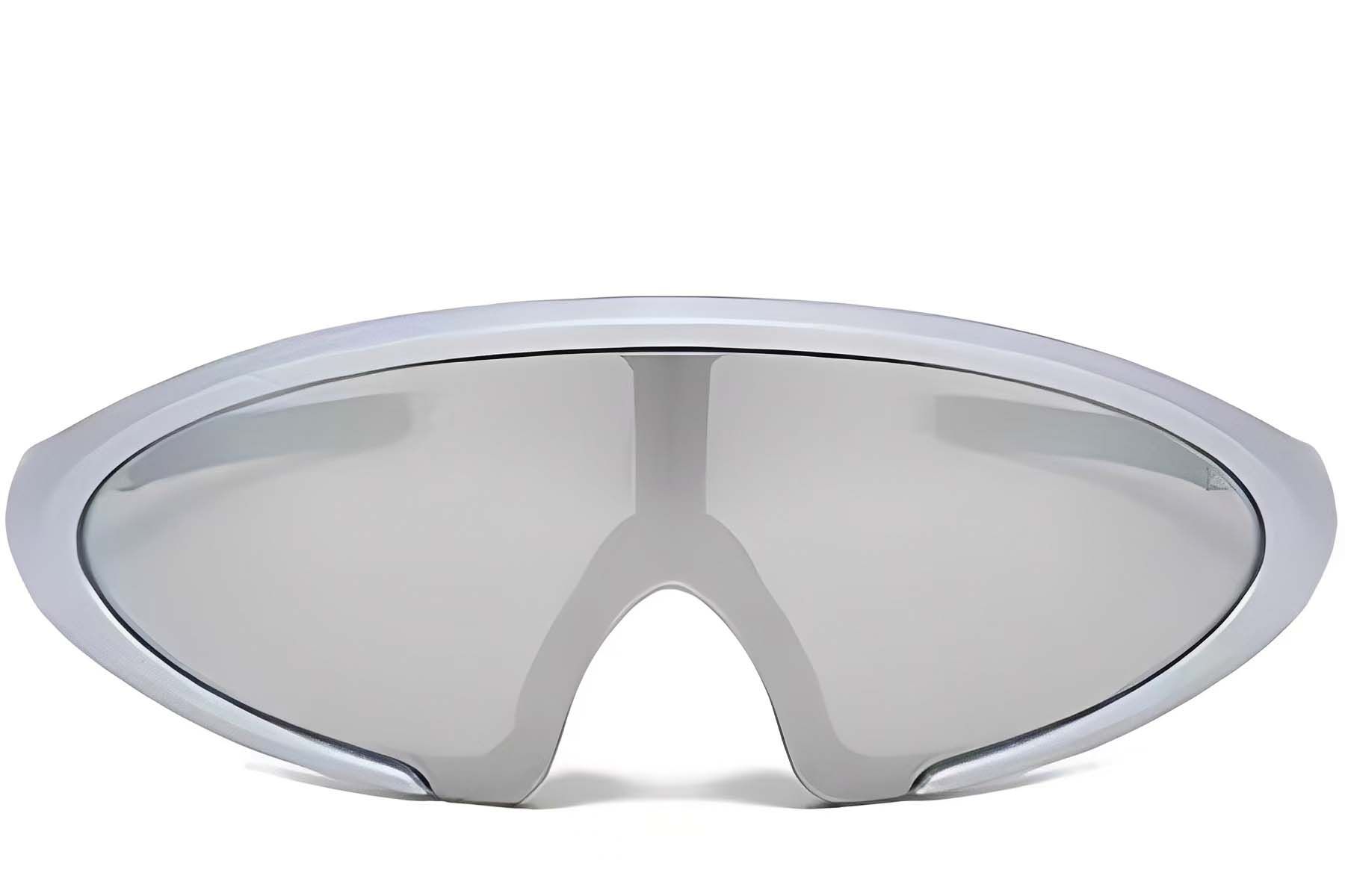 Semi-rimless Silver Plastic Sunglasses #BS2426-0033