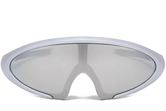 Semi-rimless Silver Plastic Sunglasses #BS2426-0033