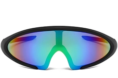 Semi-rimless Black Plastic Sunglasses #BS2426-0034