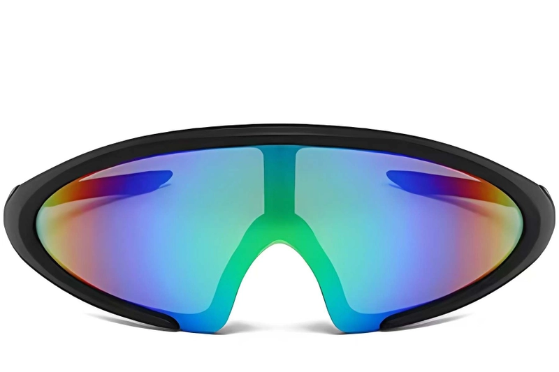 Semi-rimless Black Plastic Sunglasses #BS2426-0034