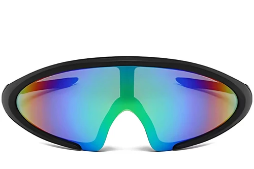 Semi-rimless Black Plastic Sunglasses #BS2426-0034