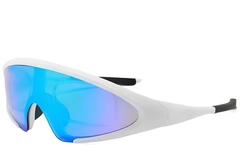 Semi-rimless White Plastic Sunglasses #BS2426-0035