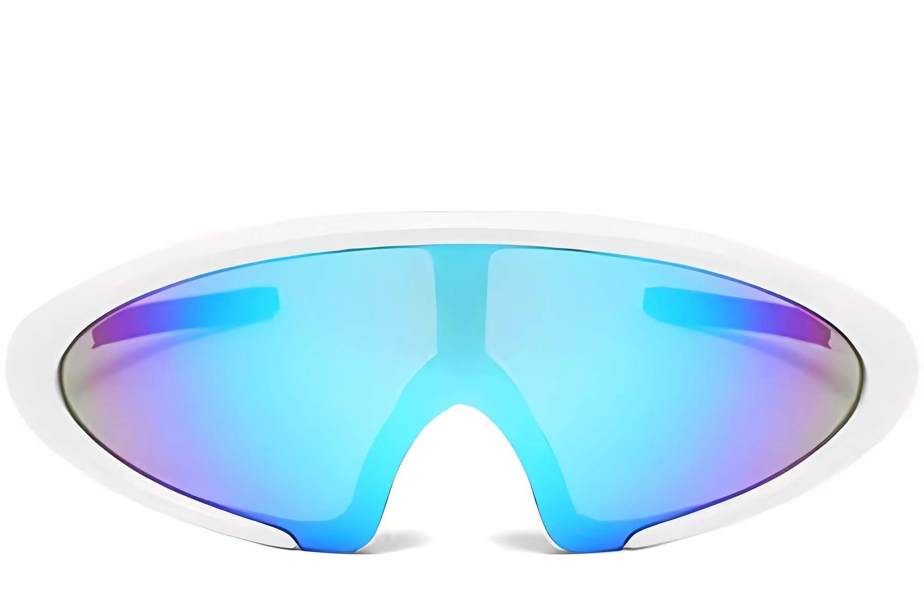 Semi-rimless White Plastic Sunglasses #BS2426-0035