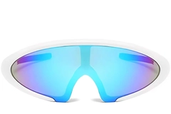 Semi-rimless White Plastic Sunglasses #BS2426-0035