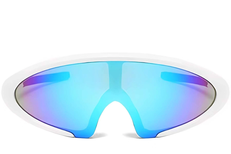 Semi-rimless White Plastic Sunglasses #BS2426-0035