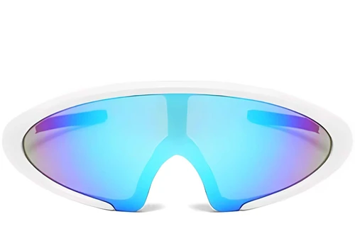 Semi-rimless White Plastic Sunglasses #BS2426-0035