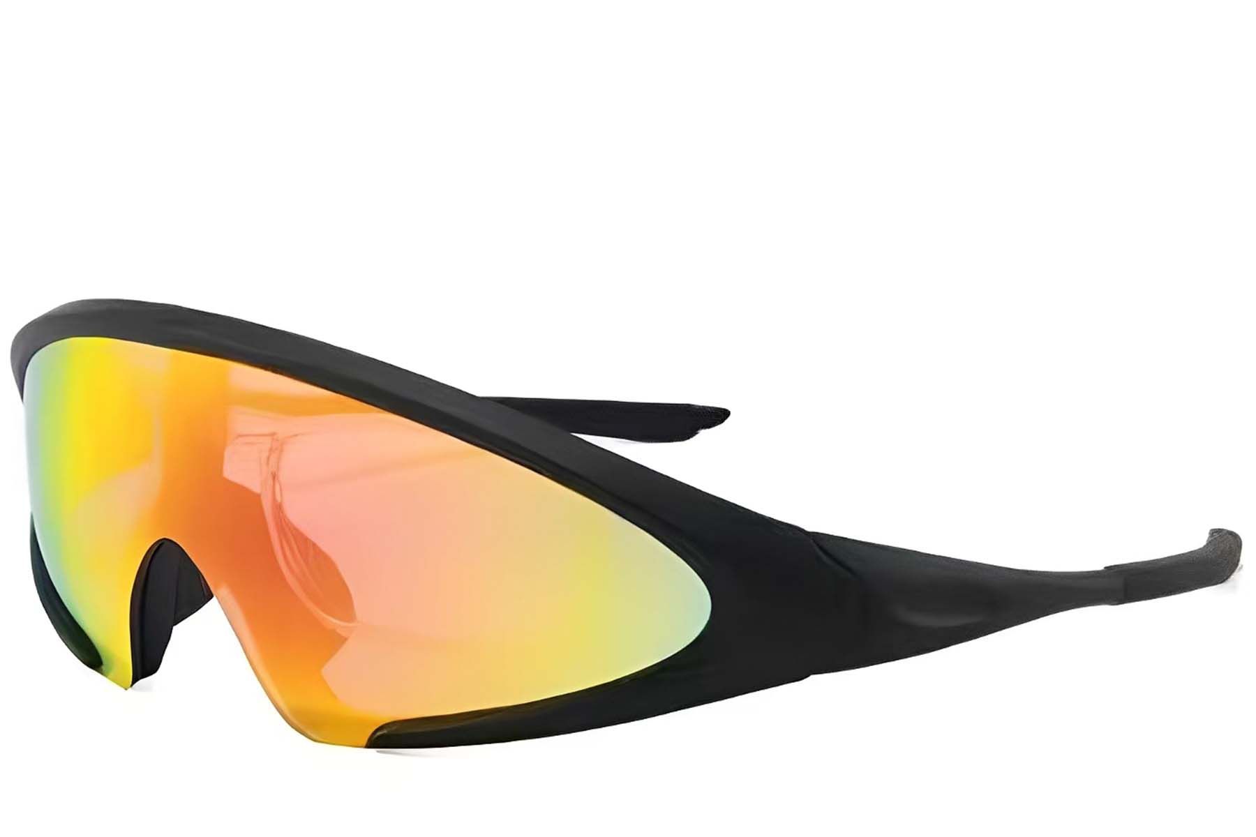 Semi-rimless Black Plastic Sunglasses #BS2426-0036