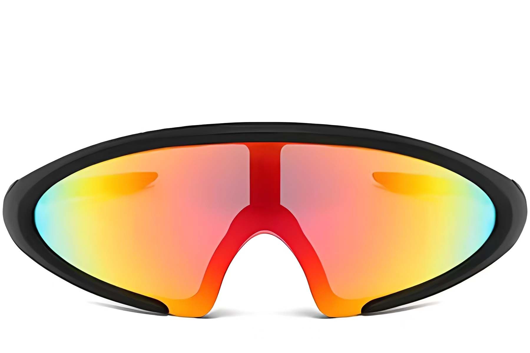 Semi-rimless Black Plastic Sunglasses #BS2426-0036