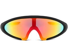 Semi-rimless Black Plastic Sunglasses #BS2426-0036