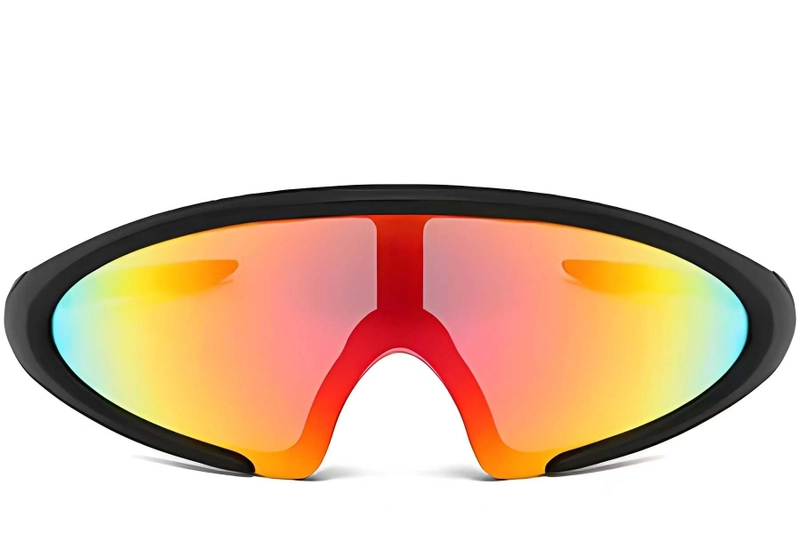 Semi-rimless Black Plastic Sunglasses #BS2426-0036