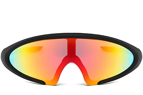 Semi-rimless Black Plastic Sunglasses #BS2426-0036