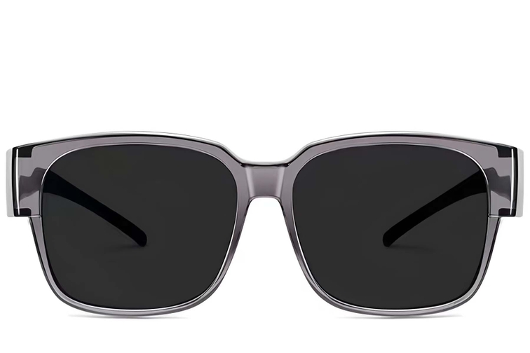 Rectangular Grey Plastic Polarized Driving Glasses #BS2426-0039