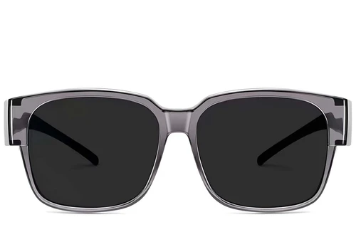 Rectangular Grey Plastic Polarized Driving Glasses #BS2426-0039