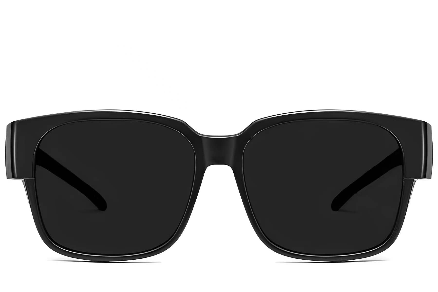 Rectangular Black Plastic Polarized Driving Glasses #BS242-0040