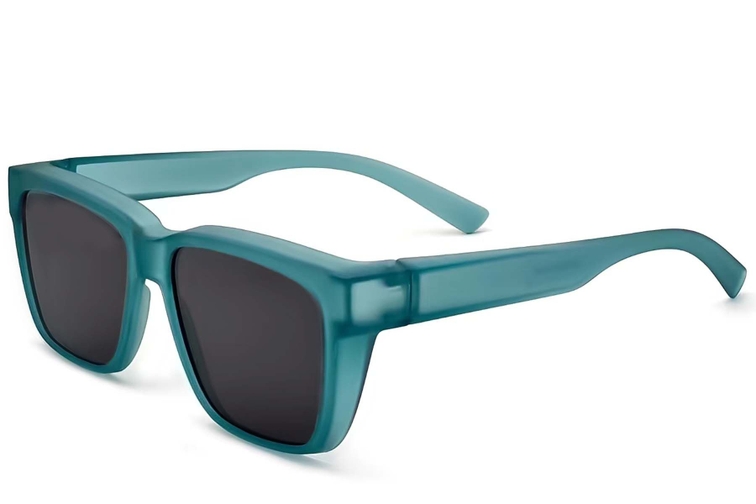 Rectangular Blue Plastic Polarized Driving Glasses #BS2426-0042