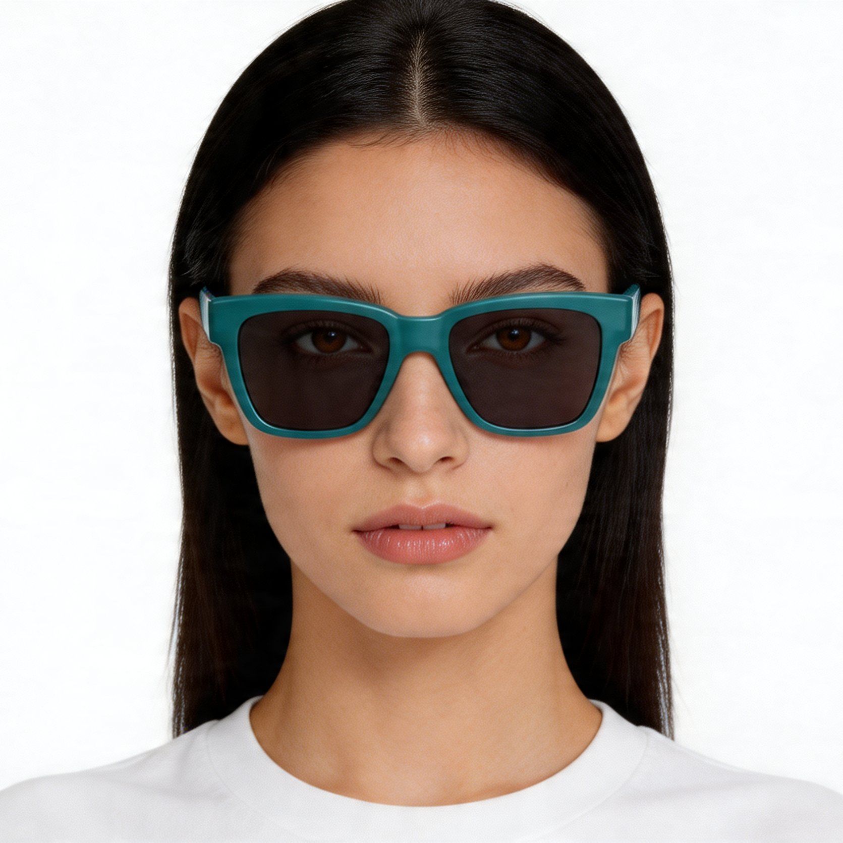 Rechteckige blaue polarisierte Kunststoff-Fahrbrille #BS2426-0042