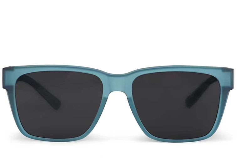 Rectangular Blue Plastic Polarized Driving Glasses #BS2426-0042