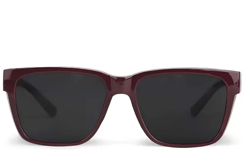 Lunettes de conduite polarisées rectangulaires en plastique rouge #BS2426-0043