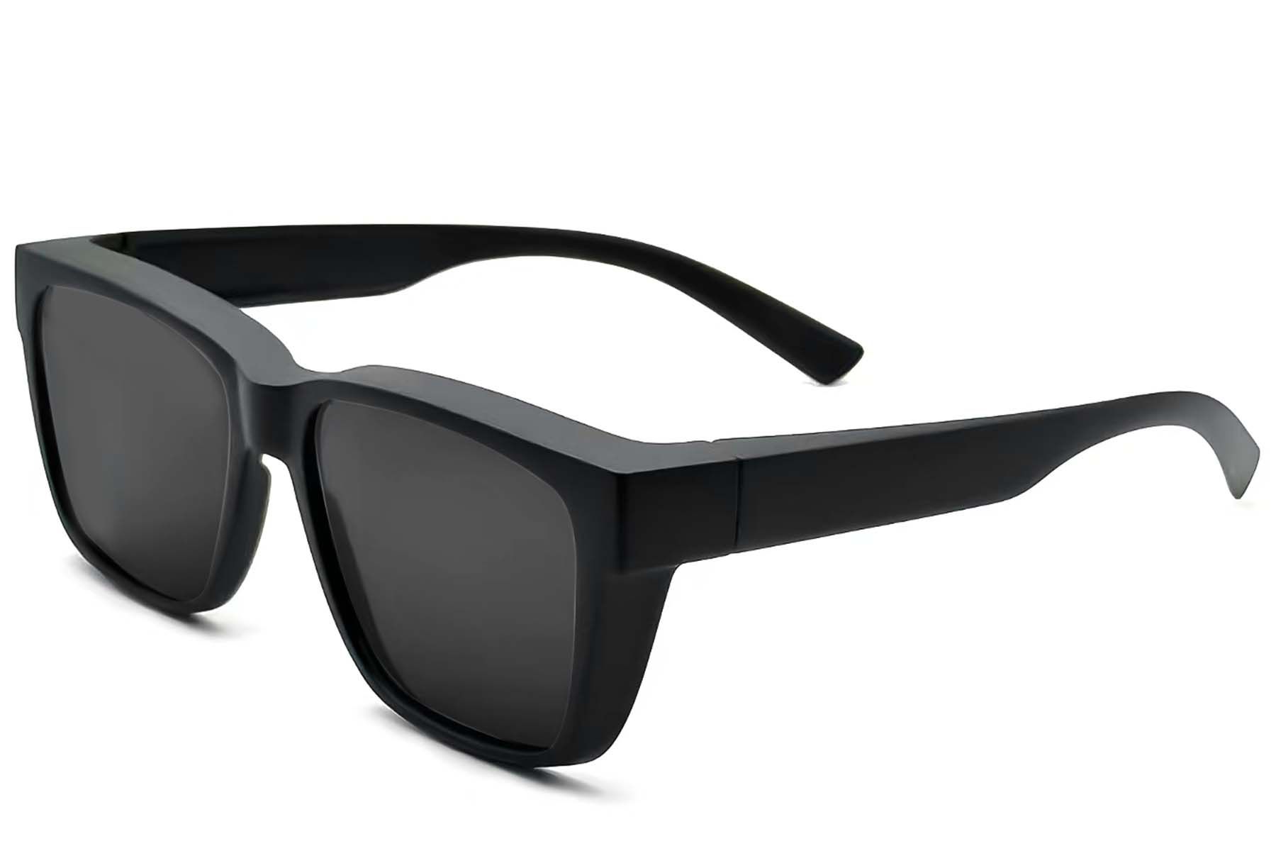 Rectangular Black Plastic Polarized Driving Glasses #BS2426-0044