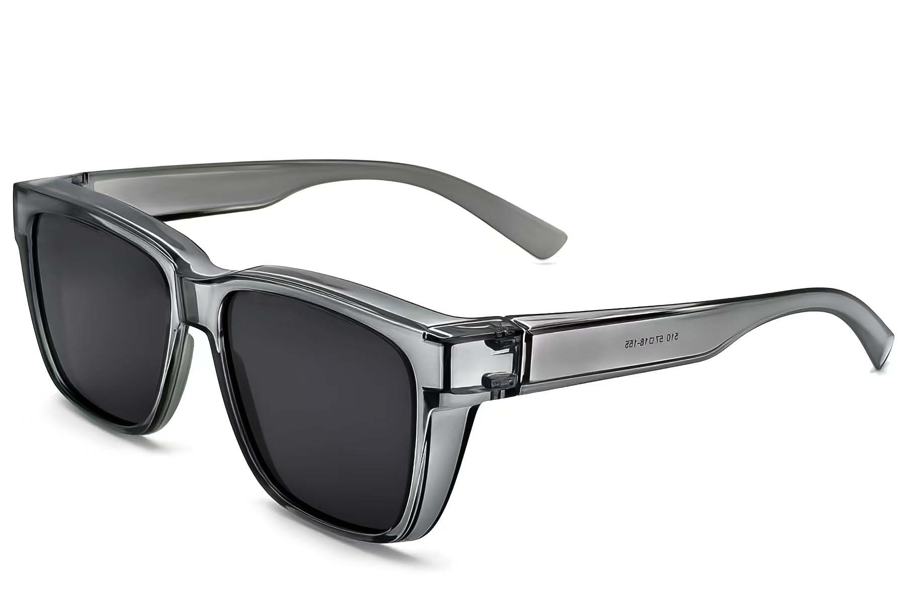 Rectangular Grey Plastic Polarized Driving Glasses #BS2426-0045