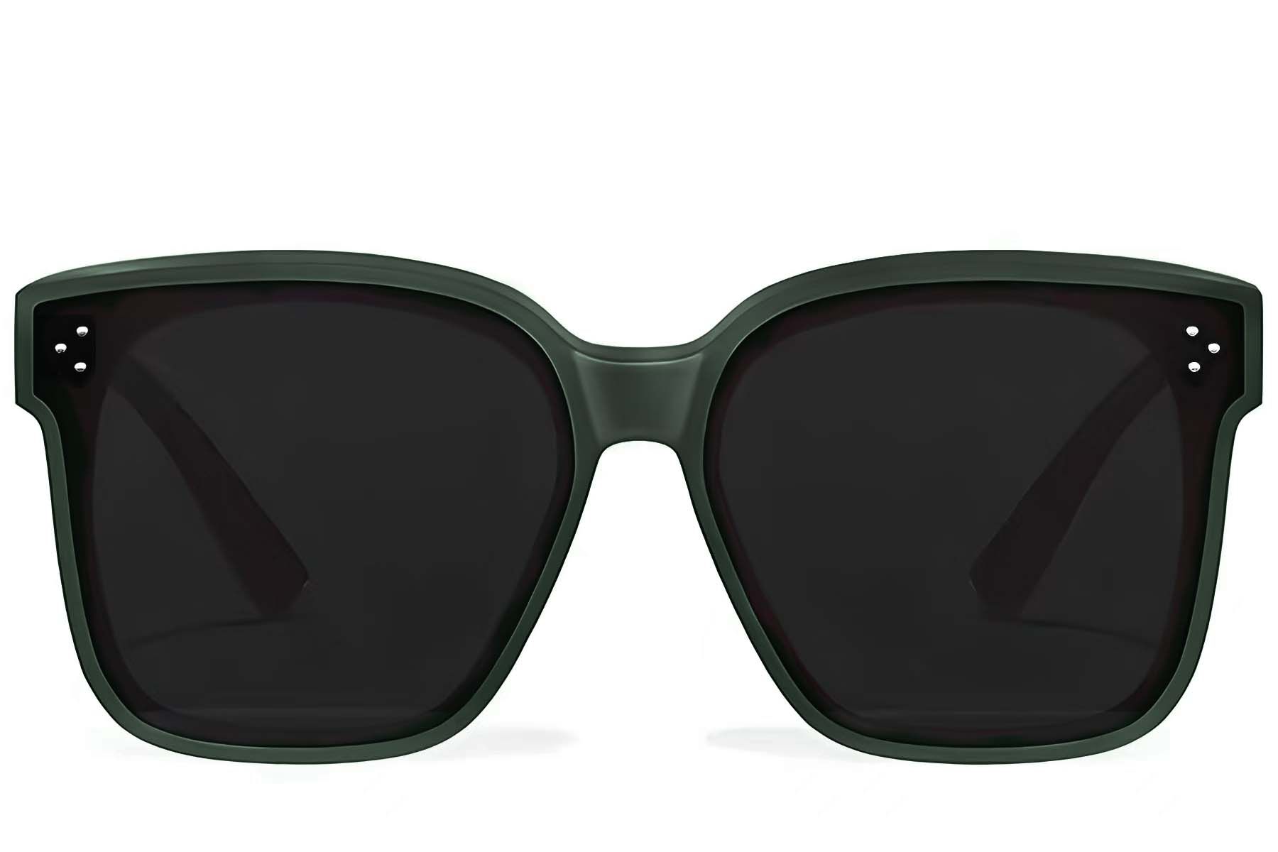 Gafas de conducir polarizadas rectangulares de plástico verde #BS2426-0048