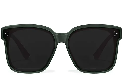 Lunettes de conduite polarisées rectangulaires en plastique vert #BS2426-0048