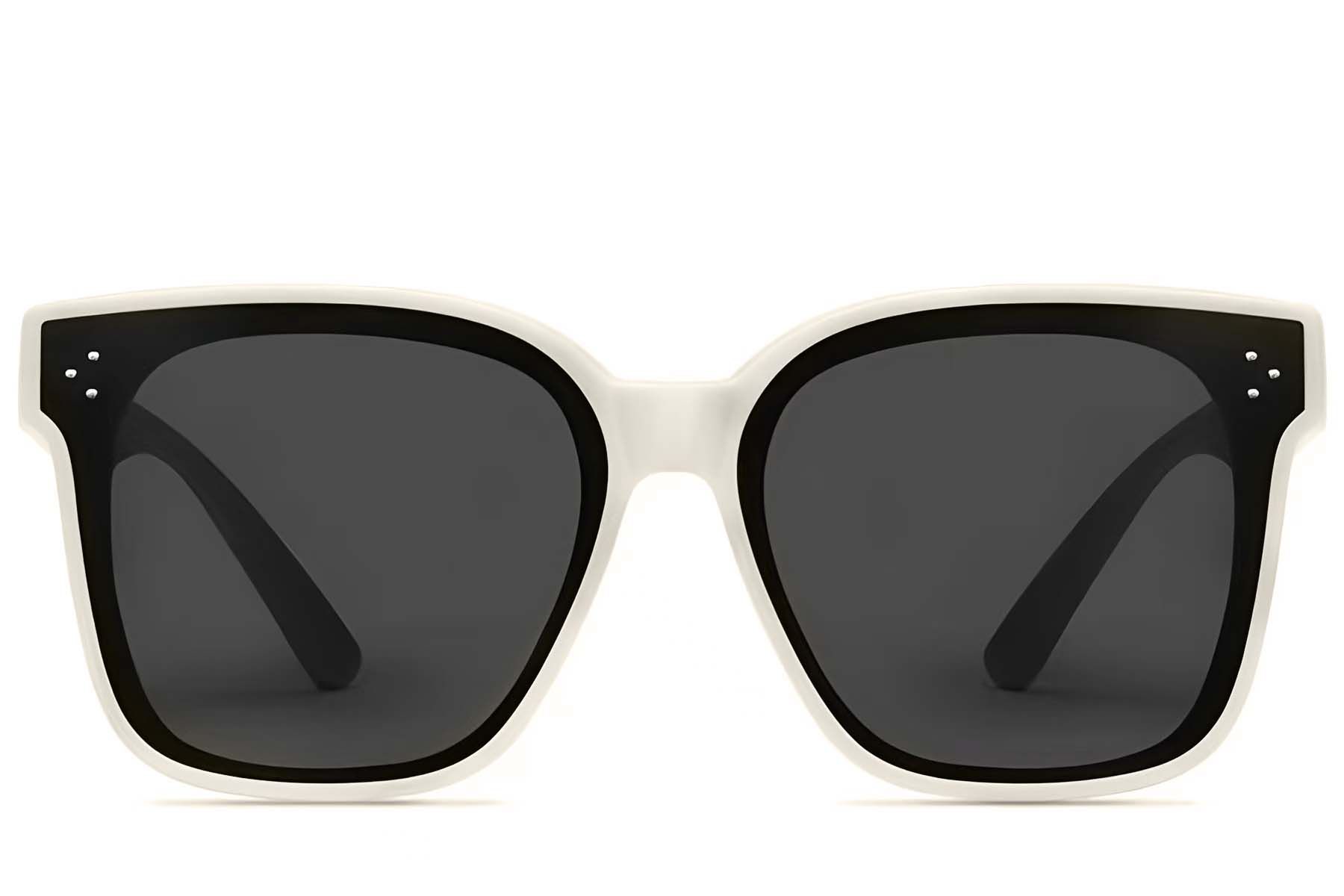 Rectangular Cream Plastic Polarized Driving Glasses #BS242-0049