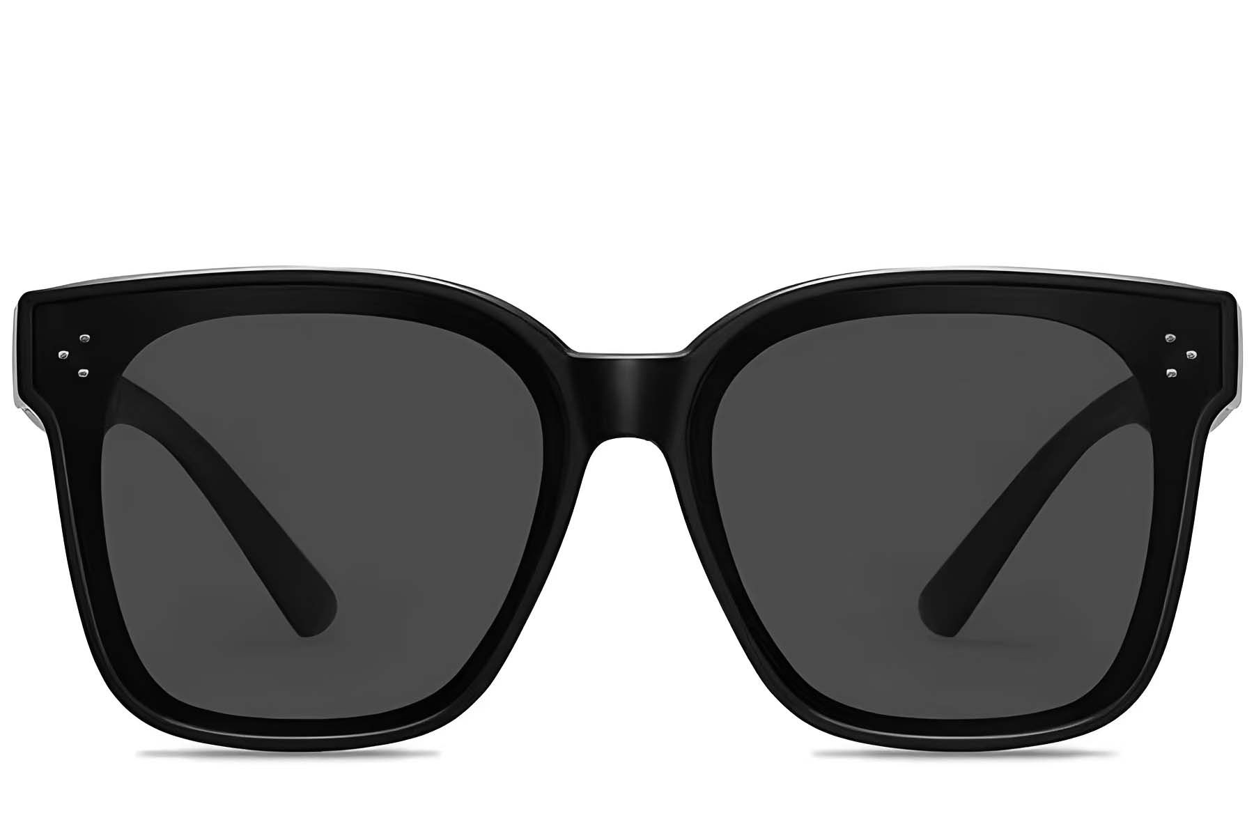 Rectangular Black Plastic Polarized Driving Glasses #BS2426-0050