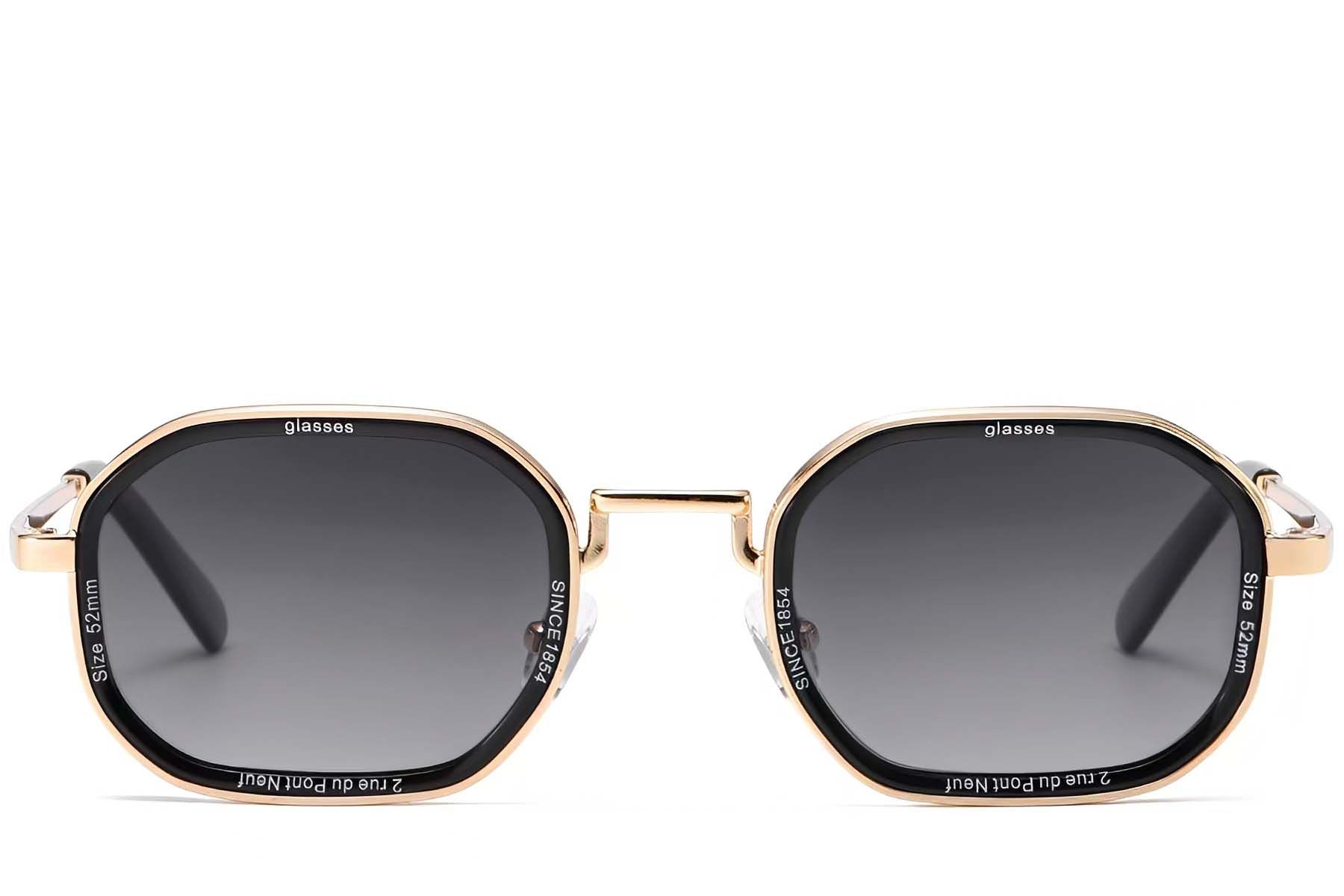 Geometric Golden Metal Sunglasses #BS2503-0001
