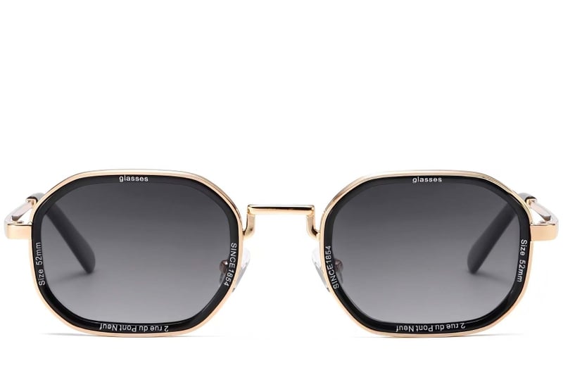 Geometric Golden Metal Sunglasses #BS2503-0001