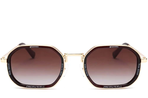 Geometric Golden Metal Sunglasses #BS2503-0002