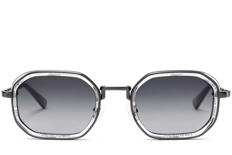 Geometric Grey Metal Sunglasses #BS2503-0003
