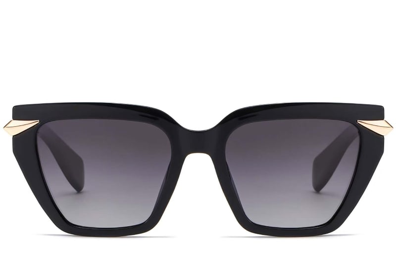 Rectangular Black Plastic Sunglasses #BS2503-0004