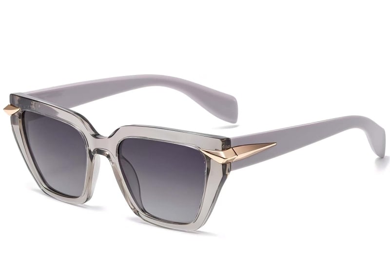 Rectangular Grey Plastic Sunglasses #BS2503-0005
