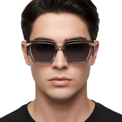 Rectangular Grey Plastic Sunglasses #BS2503-0005