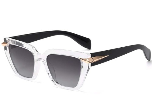 Rectangular Transparent Plastic Sunglasses #BS2503-0006
