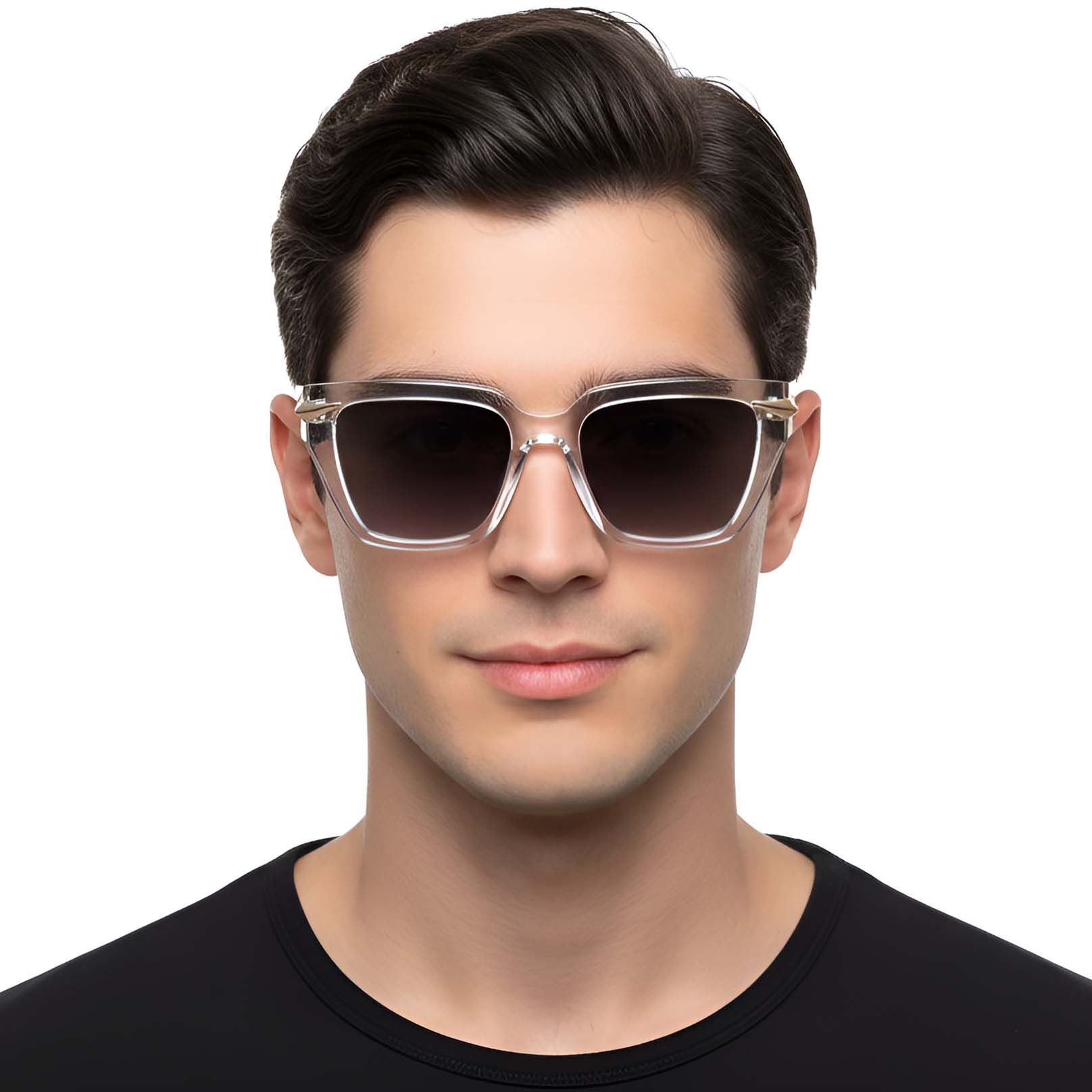 Rechteckige transparente Kunststoff-Sonnenbrille #BS2503-0006