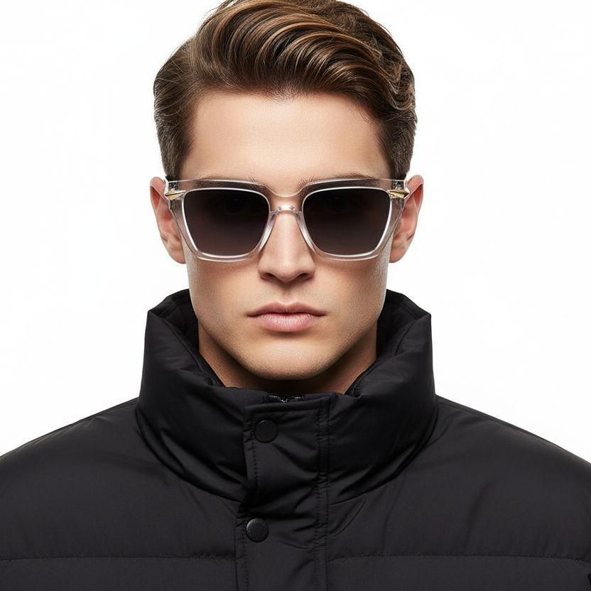 Rectangular Transparent Plastic Sunglasses #BS2503-0006