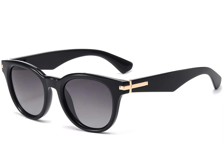 Oval Black Plastic Sunglasses #BS2503-0008